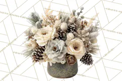 Frosted Florals Clipart PNG, Neutral Winter Botanicals Product Image 3