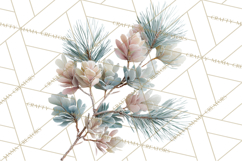 Frosted Florals Clipart PNG, Neutral Winter Botanicals Product Image 4
