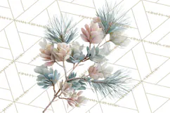 Frosted Florals Clipart PNG, Neutral Winter Botanicals Product Image 4