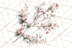 Frosted Florals Clipart PNG, Neutral Winter Botanicals Product Image 3