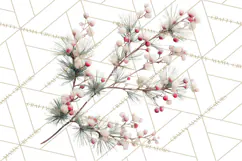 Frosted Florals Clipart PNG, Neutral Winter Botanicals Product Image 3