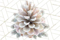 Frosted Florals Clipart PNG, Neutral Winter Botanicals Product Image 4