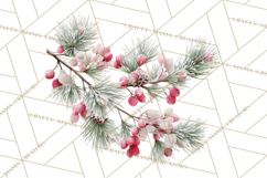 Frosted Florals Clipart PNG, Neutral Winter Botanicals Product Image 5