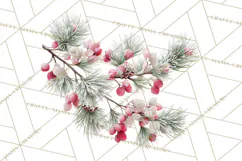 Frosted Florals Clipart PNG, Neutral Winter Botanicals Product Image 5