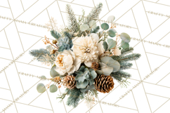 Frosted Florals Clipart PNG, Neutral Winter Botanicals Product Image 4