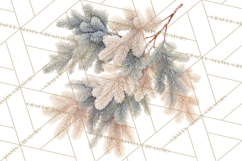 Frosted Florals Clipart PNG, Neutral Winter Botanicals Product Image 4