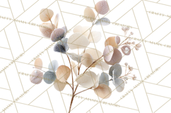 Frosted Florals Clipart PNG, Neutral Winter Botanicals Product Image 5