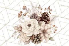 Frosted Florals Clipart PNG, Neutral Winter Botanicals Product Image 3