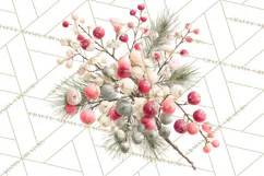 Frosted Florals Clipart PNG, Neutral Winter Botanicals Product Image 5