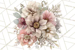 Frosted Florals Clipart PNG, Neutral Winter Botanicals Product Image 2