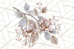 Frosted Florals Clipart PNG, Neutral Winter Botanicals Product Image 5