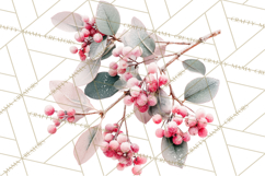 Frosted Florals Clipart PNG, Neutral Winter Botanicals Product Image 3