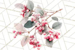 Frosted Florals Clipart PNG, Neutral Winter Botanicals Product Image 3