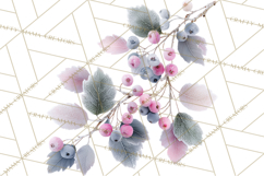 Frosted Florals Clipart PNG, Neutral Winter Botanicals Product Image 2