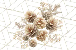 Frosted Florals Clipart PNG, Neutral Winter Botanicals Product Image 4