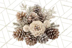 Frosted Florals Clipart PNG, Neutral Winter Botanicals Product Image 5