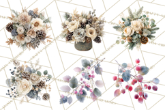 Frosted Florals Clipart PNG, Neutral Winter Botanicals Product Image 2