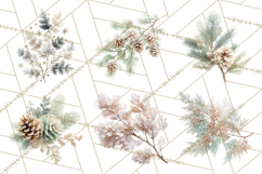 Frosted Florals Clipart PNG, Neutral Winter Botanicals Product Image 3