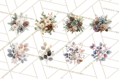 Frosted Florals Clipart PNG, Neutral Winter Botanicals Product Image 4
