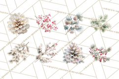 Frosted Florals Clipart PNG, Neutral Winter Botanicals Product Image 6