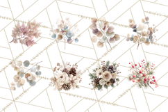 Frosted Florals Clipart PNG, Neutral Winter Botanicals Product Image 8