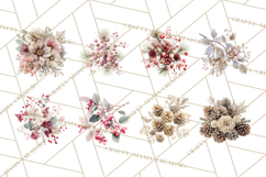 Frosted Florals Clipart PNG, Neutral Winter Botanicals Product Image 9