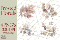 Frosted Florals Clipart PNG, Neutral Winter Botanicals Product Image 1