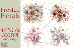 Frosted Florals Clipart PNG, Neutral Winter Botanicals Product Image 1