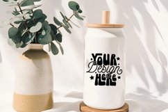 Frosted Glass Can Cup Mockup, cottage-style aesthetic. 16oz Product Image 1