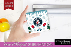 Frosty Days Xmas Magnet Sublimation Christmas Square Magnet Product Image 1