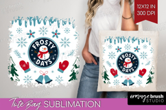 Frosty Days Xmas Tote Bag Christmas Tote Bag PNG Sublimation Product Image 1