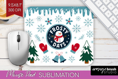 Frosty Days Xmas Mouse Pad Sublimation Christmas Mousepad Product Image 1