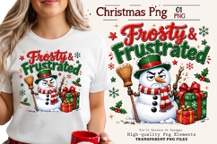 Frosty Frustrated Snowman Funny Christmas PNG Design Art Product Image 1
