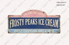 Frosty Peaks Ice Cream Vintage Sign PNG Product Image 1