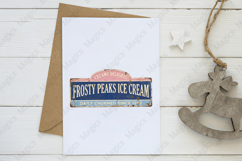 Frosty Peaks Ice Cream Vintage Sign PNG Product Image 3