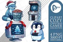 Frosty RGB Arcade Holiday Animals Sublimation Product Image 1