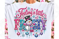 Frosty Rhinestone Christmas PNG Shirt Product Image 1