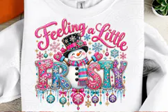 Frosty Rhinestone Christmas PNG Shirt Product Image 2