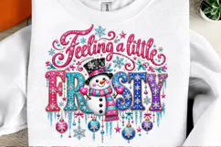 Frosty Rhinestone Christmas PNG Shirt Product Image 2