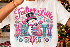 Frosty Rhinestone Christmas PNG Shirt Product Image 3