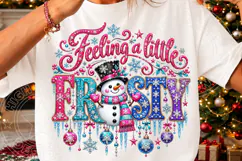 Frosty Rhinestone Christmas PNG Shirt Product Image 3