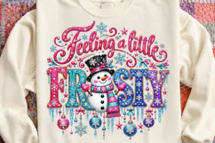 Frosty Rhinestone Christmas PNG Shirt Product Image 4