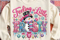 Frosty Rhinestone Christmas PNG Shirt Product Image 4