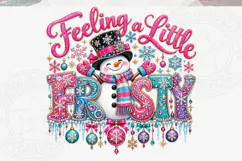 Frosty Rhinestone Christmas PNG Shirt Product Image 5