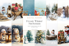 Frosty Winter Snowman Backgrounds Product Image 2