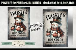 Frostys Hot Cocoa Sublimation Design | Vintage Sign PNG Product Image 2