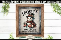 Frostys Hot Cocoa Sublimation Design | Vintage Sign PNG Product Image 3