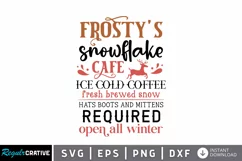 Frosty's snowflake Cafe Ice SVG ,Christmas Sign SVG Design Product Image 1
