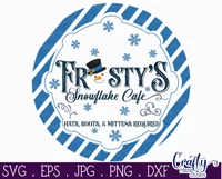 Frosty's Snowflake Cafe Christmas Round Sign Svg Product Image 2
