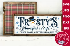 Frosty's Snowflake Cafe Christmas Farmhouse Sign Svg Product Image 1